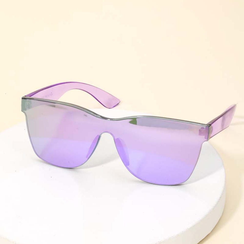 New Mirrored Shield Wayfarer Sunglasses in Purple